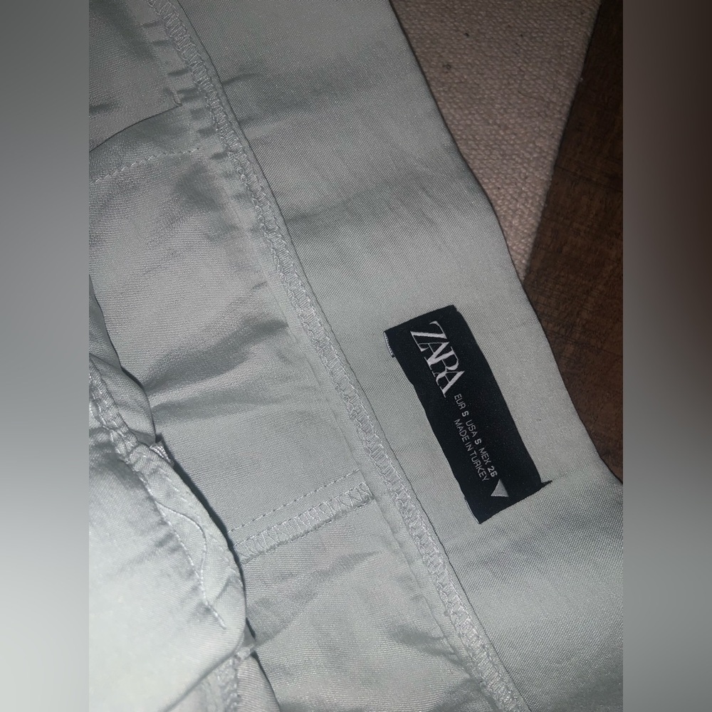 Zara nwot light green spring trousers high waisted S mint boho classic pants - Picture 8 of 9